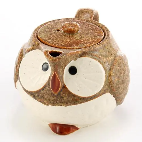【日本製】貓頭鷹茶壺／啡色