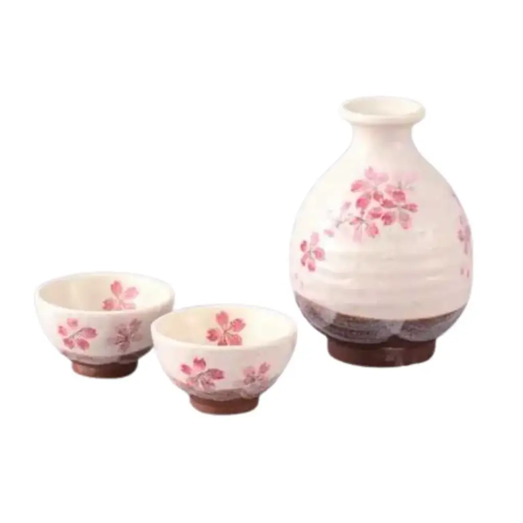 陶瓷櫻花清酒瓶組