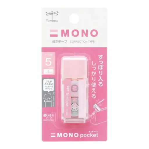 [4901991707243] MONO擦膠型迷你改錯帶（5mm闊）粉紅色