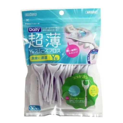 [4901221846100] 超薄 Y 型牙线（30本入）