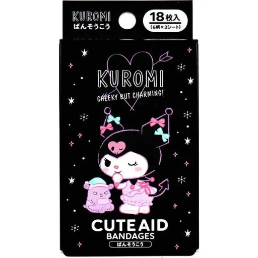 [4525636322532] Kuromi Cute Aid 膠布（18枚入）