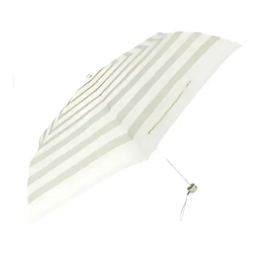 [4934407211201] Lightweight Foldable Umbrella (Light Gray Stripes)
