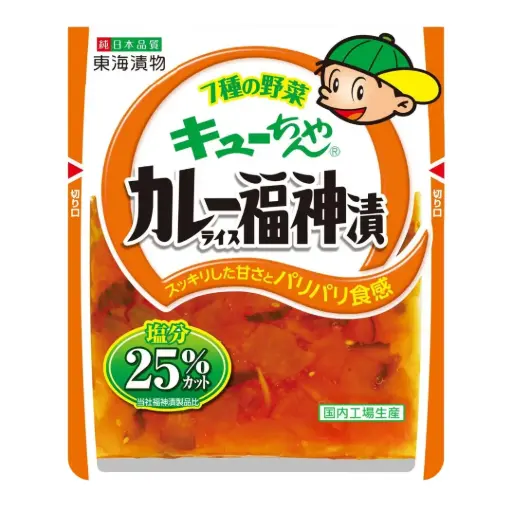 [4902175436591] Fukujinzuke for Curry Rice (Mixed Vegetable Pickles) 25% Less Salt 90g