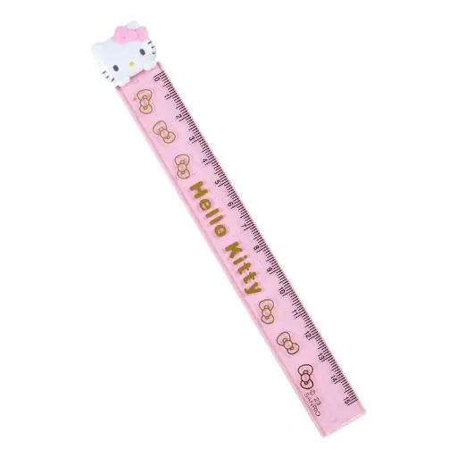 [4550337502556] 【Hello Kitty】探頭造型塑膠直尺 15cm