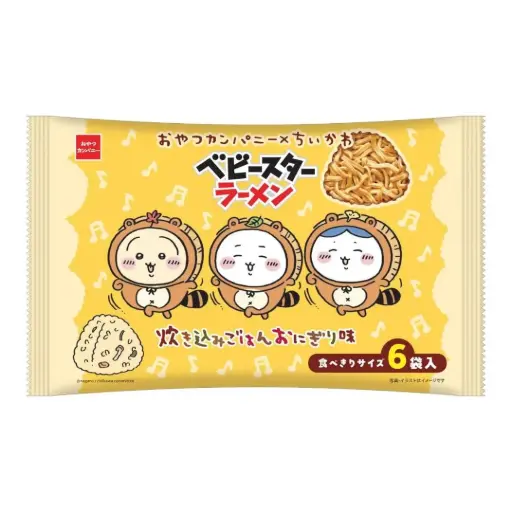 [4902775075305] 【吉伊卡哇 x 童星點心麵】滝込飯糰風味（6袋入 ）