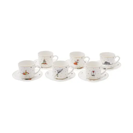 [8683650004400] The Little Prince Porcelain Espresso Cup Set for 6