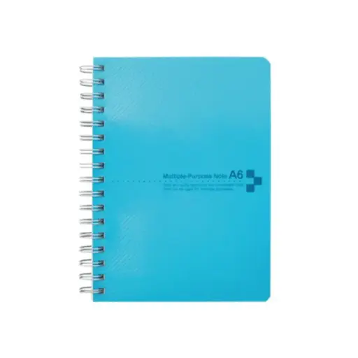 [4969757116142] A6 雙線圈單行簿（藍色）